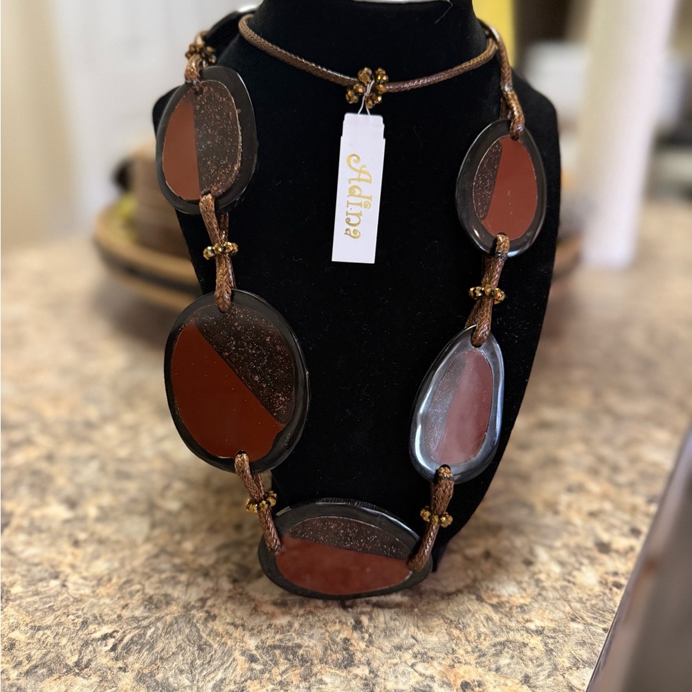 Adina Brown and Black Statement Necklace
